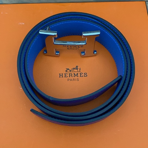 Hermes reversible H Palladium belt with box, dust bag and ribbon. - Picture 5 of 10